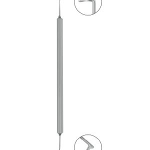 Fukasaku Lieberman Phaco Spatula, 135mm, For Right Hand Use 3 5mm Long Micro Finger Chopper on One Side & 1 25mm Long Blunt Tip Hook With 0 8mm Long Wedge Shaped Inferior Edge & Notch on Front Side on Other Side