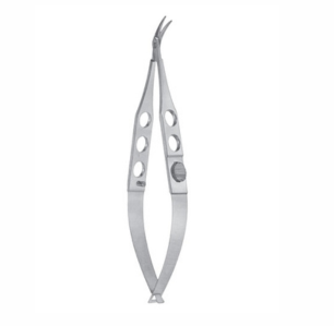 Troutman Castroviejo Corneoscleral Scissors, 110mm, With Lock 12mm Long Blades With Max  7mm Cutting Edge, Curved Right