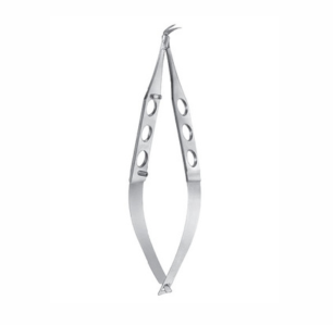 Rich Corneal Transplant Scissors, 105mm, Extremely Delicate Strongly Curved Blades, Left