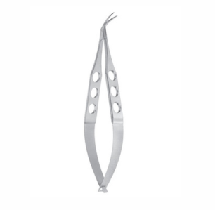 Katzin Corneal Transplant Scissors, 110mm, Strongly Curved 13mm Long Blades With Max 7mm Cutting Edge, Curved Right