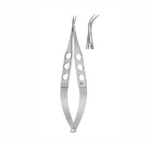 Castroviejo Universal Corneal Scissors, 115mm, 15mm Long Blades With Max 9mm Cutting Edge, Strongly Curved, Blunt Tips