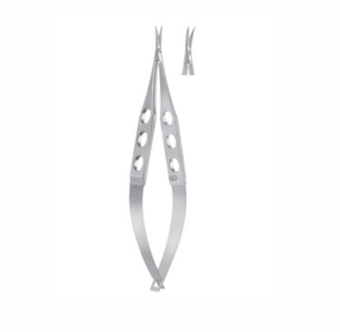 Iris Scissors, 110mm, Curved, Sharp Tips, 10mm Long Blades With Max  5mm Cutting Edge