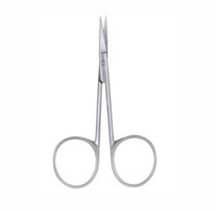 Eye Scissors, 115mm, Large Rings, Pointed Tips Standard, Curved
