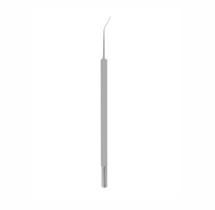 Gimbel Nucleus Spatula, 125mm, 30 Degree Angled Shaft, 9mm Long, 0 25 mm Round Blade