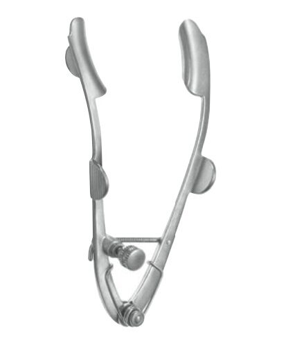 Lester Burch Eye Speculum, 82mm, With Flanges On Blades For Retaining Eye Lashes Adjustable Mechanism With Locking Screw, 21mm blades