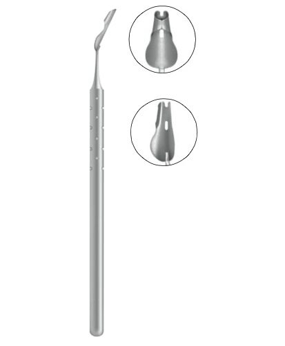 Endothelial Glide Funnel Shaped Spatula, 110mm, Cut Out Notch At Tip
