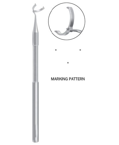 Henderson Alignment Marker, 110mm, With Atraumatic Disc Shaped Marking Surfaces At 3, 6 & 9 O Clock, Titanium