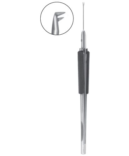 Vitrectomy Scissors, 140mm, Angled 80 Degree, Horizontal Opening, 20 G